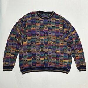 Vintage Tundra 3D Sweater Coogi Style Hip Hop Biggie Canada Multicolor Mens XL